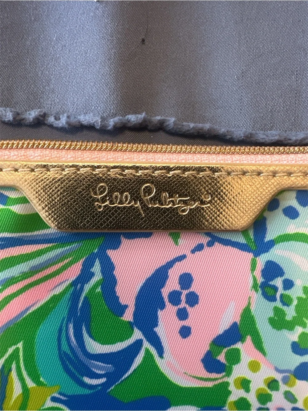 Lilly Pulitzer Multicolor Floral Keyring Card Holder with Gold Ring